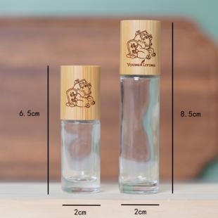 可定制LOGO招财马多特瑞适用DIY金箔精油竹盖分装空滚珠瓶5ml10ml