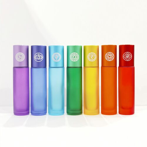 精油分装彩色蒙砂激光雕刻滚珠瓶