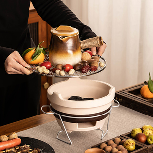 泥徒围炉煮茶烤火炉套装炭陶炉煮奶罐罐茶煮茶器茶壶配件器具全套