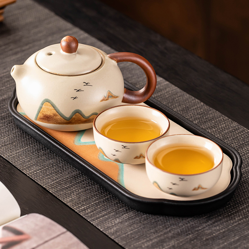 泥徒一壶二杯功夫茶具小套装