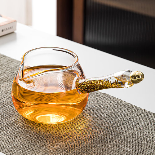 侧把公道杯加厚耐热金箔大号配件