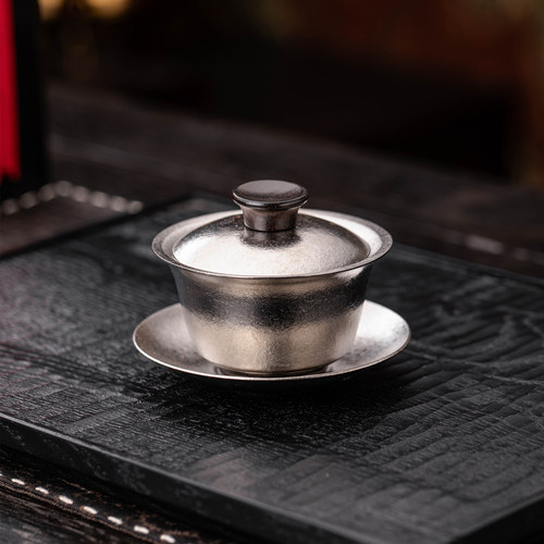 泥徒纯钛木钮盖碗家用泡茶器