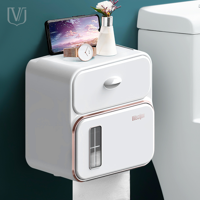 卫生间纸巾盒防水打孔轻奢