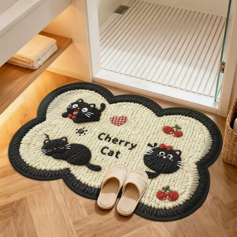 2025新款亚麻可爱浴室地垫