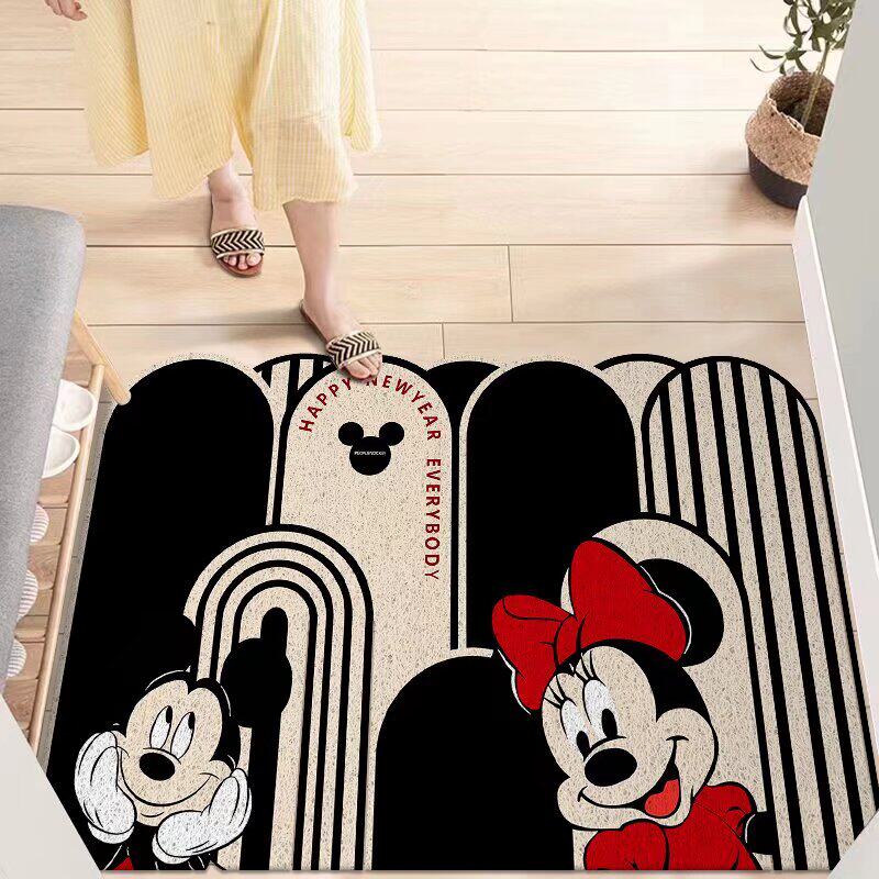 脚垫家用卫生间丝圈地毯防滑奶油