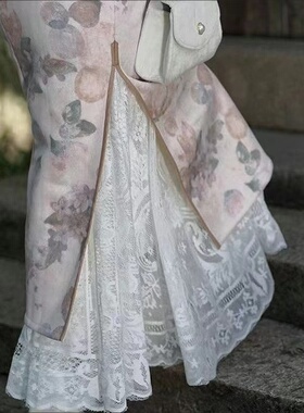 旗袍内衬裙蕾丝夏季下半身裙长款内搭防走光打底汉服叠穿国风裙子