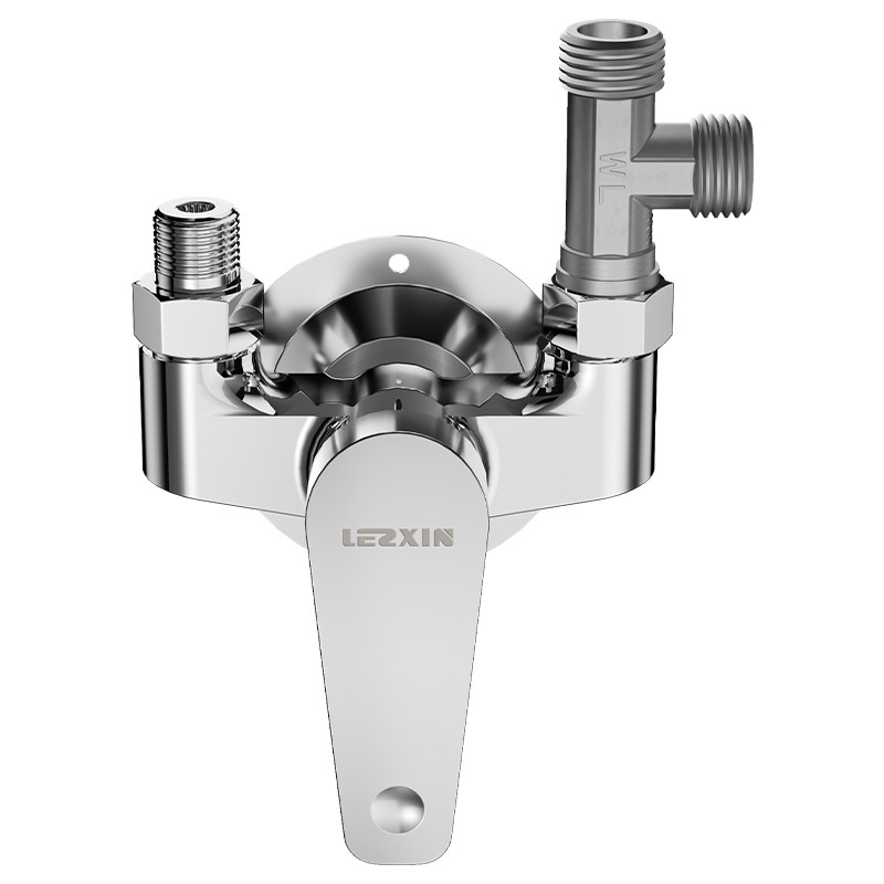 电热水器专用明装混水阀冷热u型混合阀门带开关三通分水阀水龙头