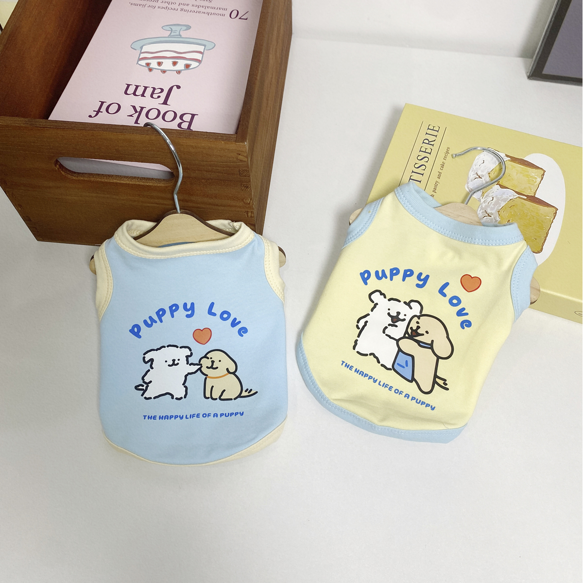 小狗狗情侣装背心约克夏马尔济斯雪纳瑞比熊宠物纯棉衣服透气柔软