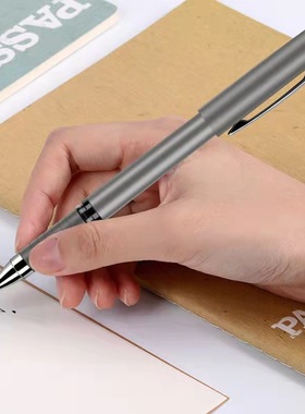 得力中性笔广告笔定制S26/S25商务办公签字笔粗黑色0.5mm/0.7mm学生硬笔书法练字用笔印刷广告图案