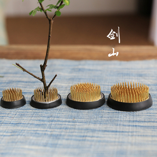 插花道具 日式 花器配件 创意日式 插花底座 小原流插花器 铜针剑山