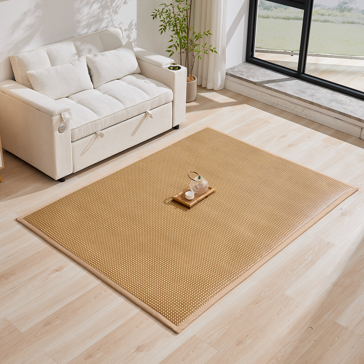 藤编地垫2025新款客厅阳台卧室床边垫家用榻榻米满铺地垫民宿地毯,居家布艺,地毯,淘宝优惠券,粉丝福利购,淘宝优惠卷