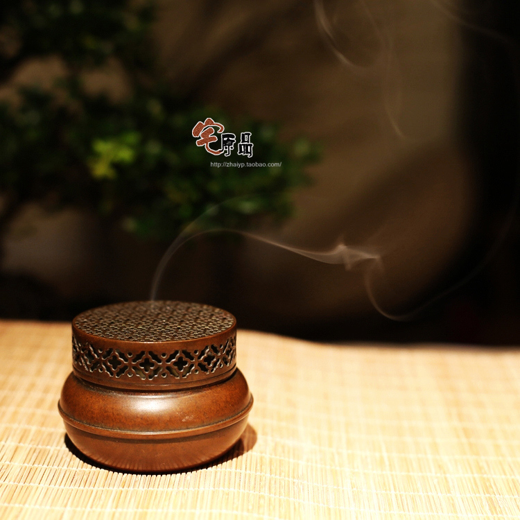 纯铜茶室日式客厅迷你小号香炉