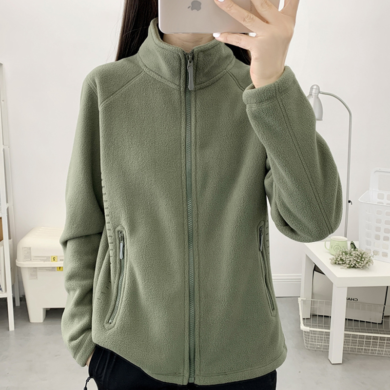 跨境高品质爆款男女纯色抓绒衣