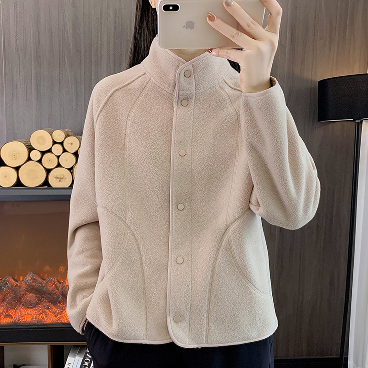 2026新款春秋季女装卫衣加绒加厚户外运动休闲旅行绒衫抓绒外套潮