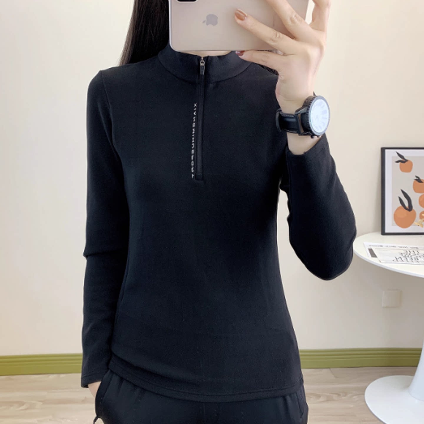 高品质弹力加绒运动休闲套头卫衣
