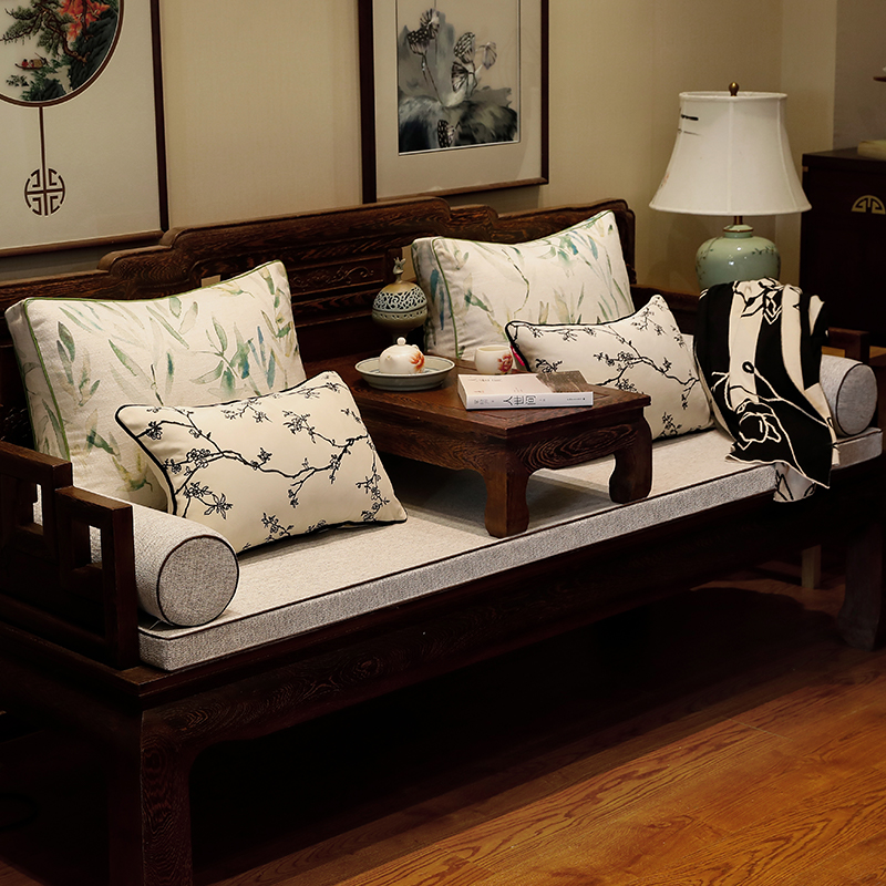 实木沙发垫新中式红木沙发坐垫罗汉床垫子靠背坐垫套防滑座垫定制