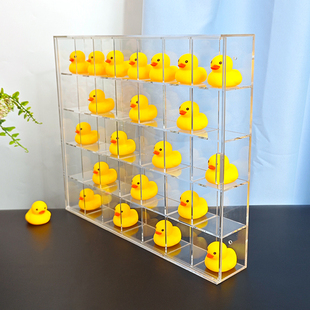 亚克力透明林里鸭子展示架奶茶店手打柠檬鸭收纳架小黄鸭整理柜子