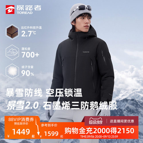 探路者鹅绒羽绒服登山冲锋衣外套
