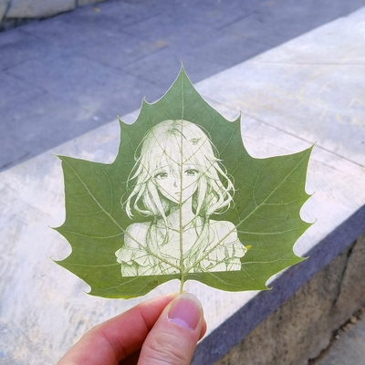 梧桐叶雕定制树叶雕刻照片动漫周边DIY书签闺蜜同学生日礼物礼品