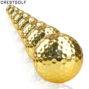 高尔夫镀金球金色高尔夫球电镀球高尔夫双层练习球沙林比赛球礼品