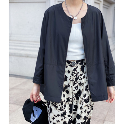 chic百搭单层拉链风衣质感柔软