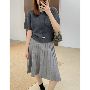 学院风针织百褶裙657 抗起球 菲尔丹 重磅高密双面机织固定宽百褶