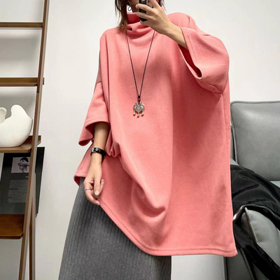 七分袖港风厚厚棉长T恤