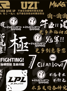 LOL英雄联盟LPL战队EDG WE RNG IG clearlove uzi 汽车贴纸花