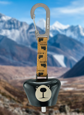 montbell日本2025年秋冬新款户外配件经典小熊头铃铛背包挂件黑色