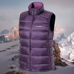 montbell日本户外2024年女士时尚 背心防水立领800蓬羽绒背心马甲