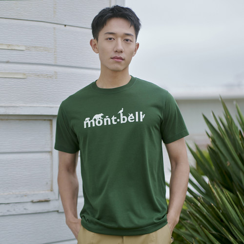 montbell夏季速干短袖T恤绿