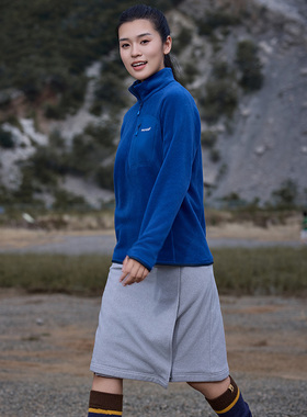 montbell日本2024年秋冬新款户外保暖立领CLIMAPLUS 抓绒衣女开衫