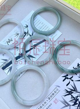 2026平替缅甸翡翠手镯天山翠飘花女天然玉石天山翠圆条阳绿玻璃种