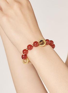 2026大英博物馆东方梦境系列鎏金岁月走环手链红玛瑙黄塔晶转运手