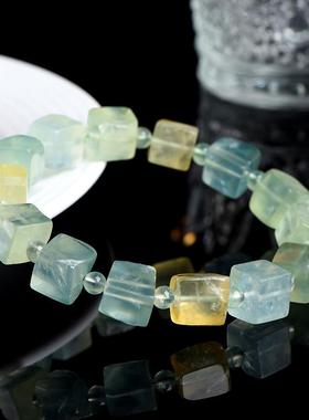 2026久雅水晶 天然多彩葡萄石方糖手链 多宝葡萄石方型手串 厂家