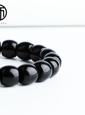 2026收藏级新疆塔什库尔干一细老坑“塔青王”精工和田玉塔黑手串