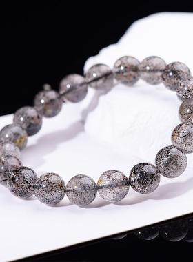 2026蓓蓓福 天然黑金草莓圆珠手链 黑色草莓籽黑金草莓手串