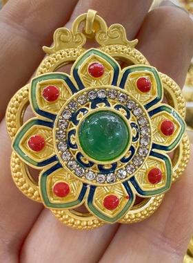 2026黑神话悟空情侣玉髓镶嵌吊坠古法金镶钻项链饰品挂件玛瑙礼品