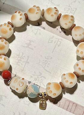 2026海螺猫爪串珠手链女春夏甜美小众设计高颜值百搭闺蜜手饰