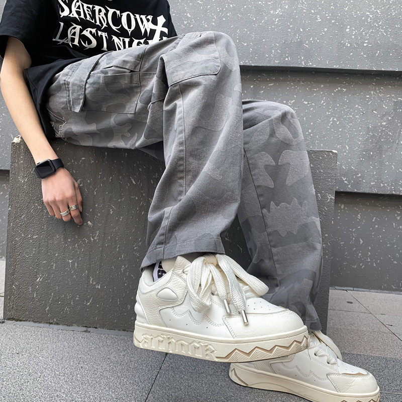 2023春夏4潮美式高街复古迷彩工装裤男女休闲裤611-3K748P60，男装休闲裤，星座1218（原611-3）