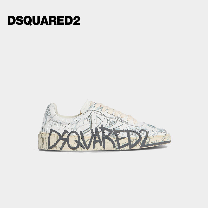 DSQUARED2/D2次方 2026春夏男士涂鸦设计低帮运动鞋图片