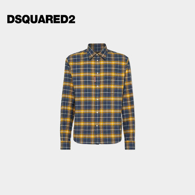 DSQUARED2/D2次方 男士棉质格子长袖衬衫