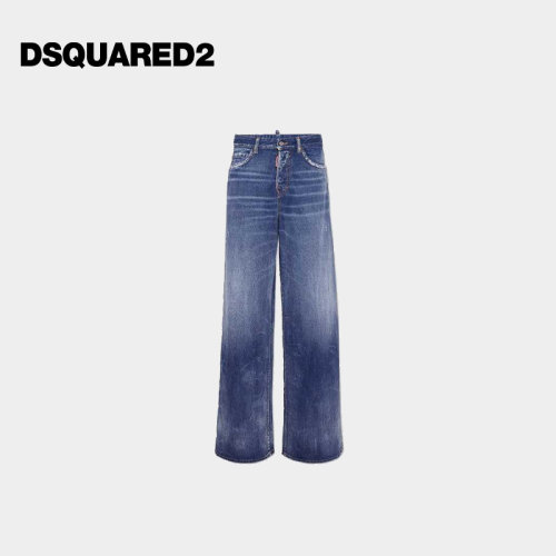 DSQUARED2/D2次方 女士宽松休闲阔腿裤Traveller Jeans