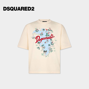 春夏新品 棉质圆领短袖 DSQUARED2 2026春夏男士 T恤 D2次方
