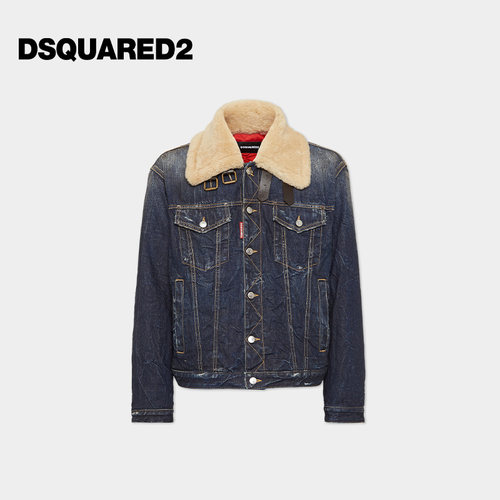 DSQUARED2/D2次方 男士复古牛仔夹克外套