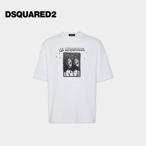 【4折】DSQUARED2/D2次方  男士卡通印花宽松落肩袖时尚T恤