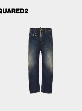 【新品】DSQUARED2/D2次方2025秋冬男士宽松做旧复古牛仔裤Kawaii