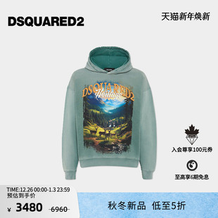 新品 时尚 DSQUARED2 2025秋冬男士 套头连帽卫衣上衣 D2次方