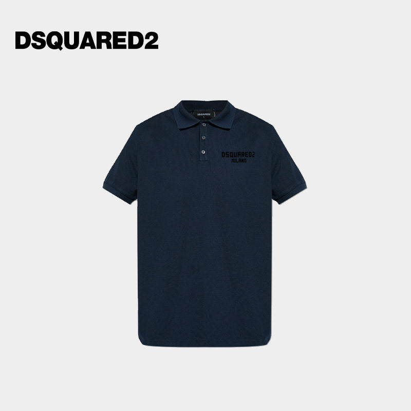 DSQUARED2/D2次方 男士印花棉质短袖polo衫上衣