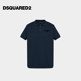 D2次方 DSQUARED2 男士 印花棉质短袖 上衣 polo衫 3件8折